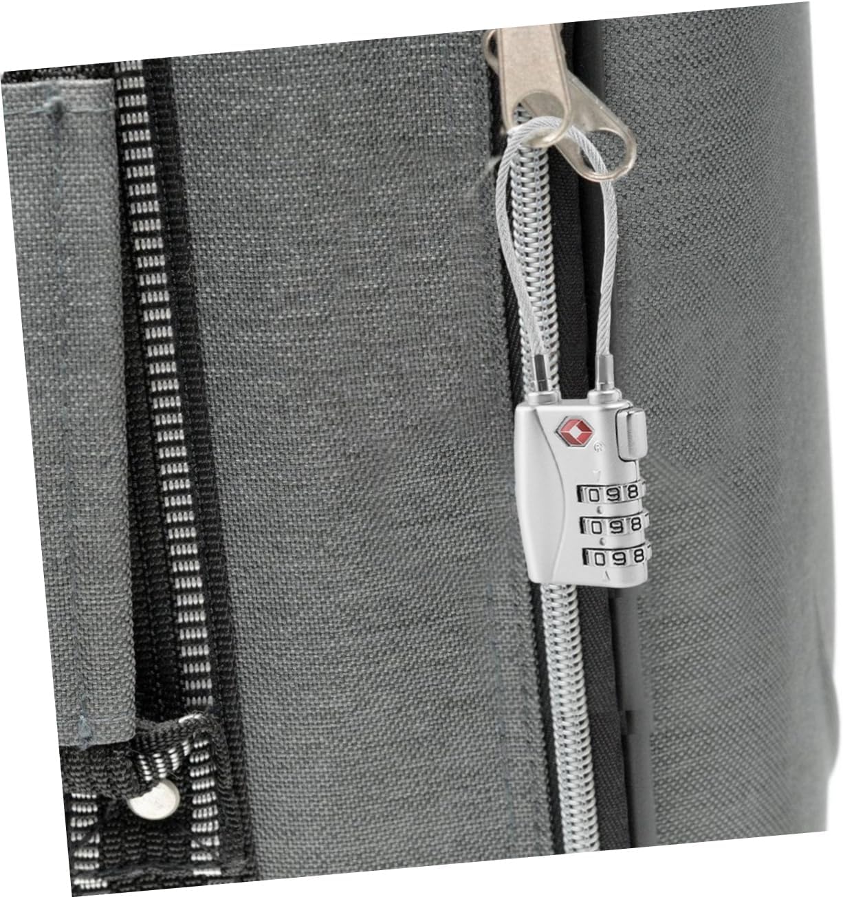 TSA Approved 3-Number Combination Luggage Lock Silver Travel Padlock for Suitcases Portable Cable Security Lock for Baggage