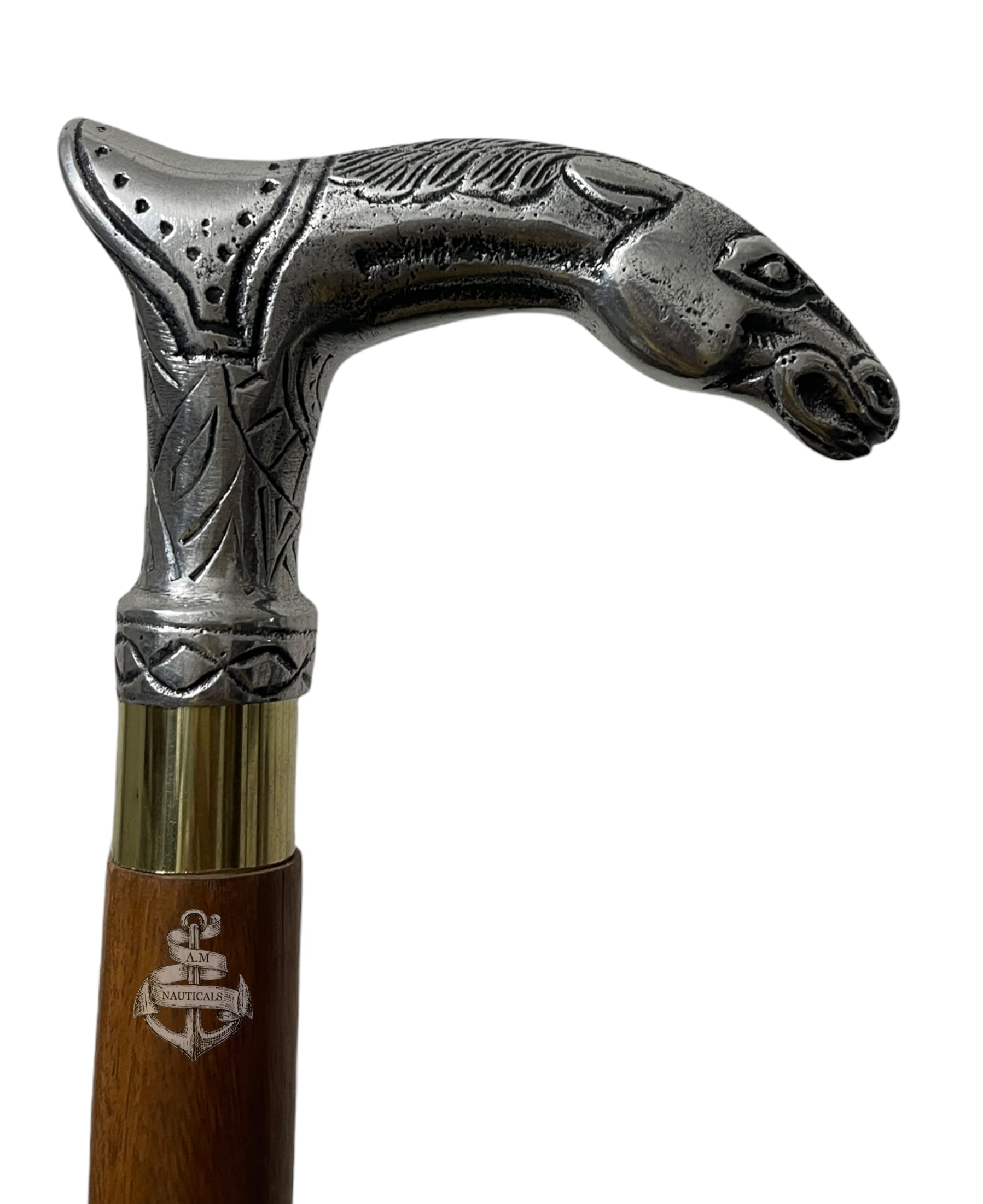 Buy AM NAUTICALS Walking Stick Horse Head Handle Wooden Walking