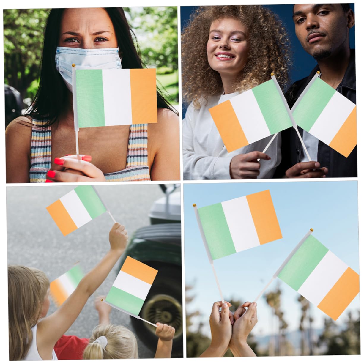 CIYODO 50 Mâts Drapeaux Plastique Colorés 40 Cm – Bâtons Agitateurs Fête, Artisanat, École, Événements