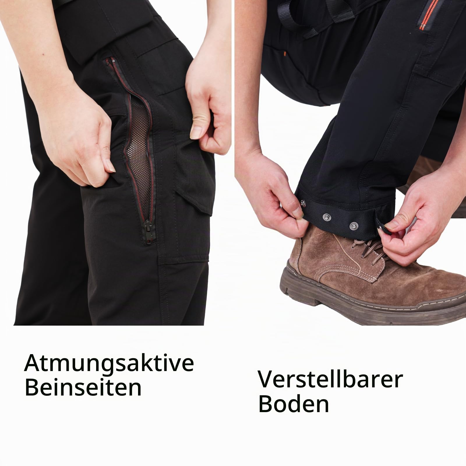 WORK IDEA Herren Slim-Fit Stretch Arbeitslatzhose: Kritische Stoffbereiche aus Cordura – strapazierfähige Eleganz für höchste Ansprüche.