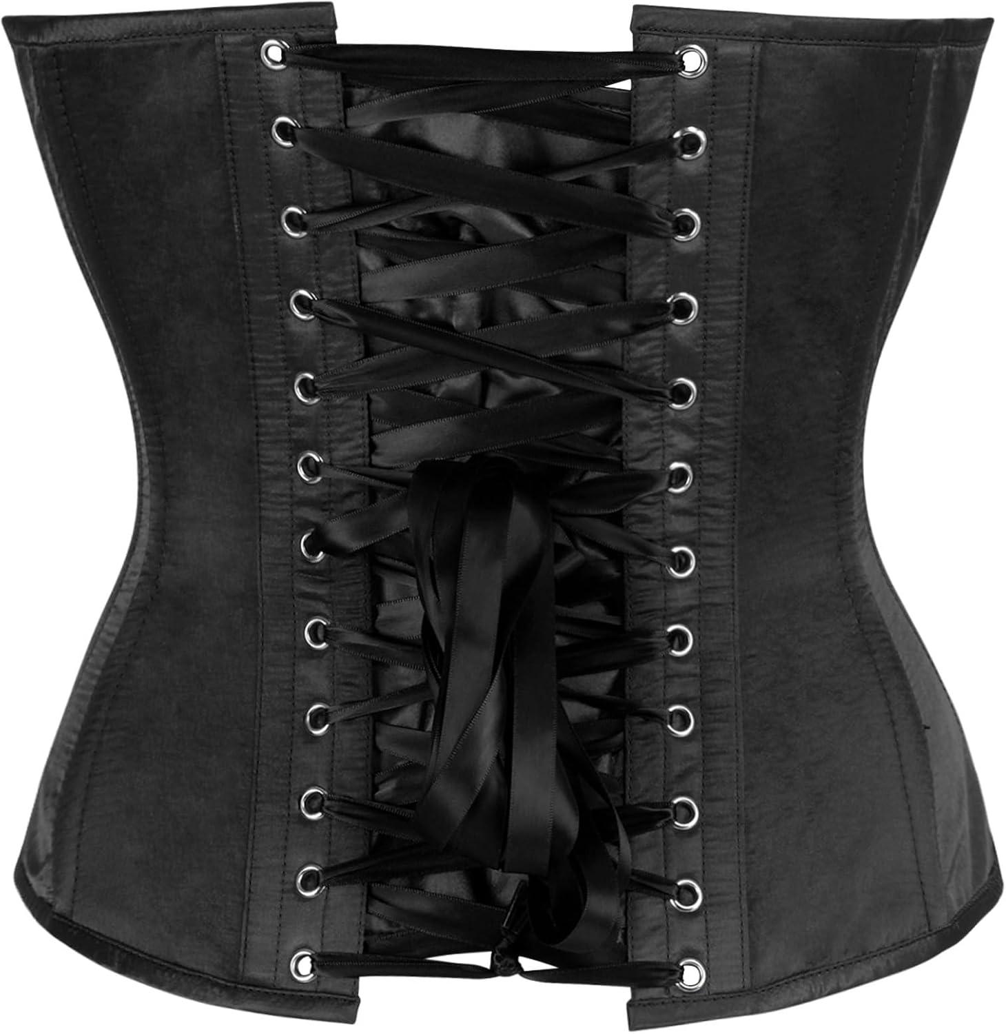 Daisy corsets womens Daisy Corsets Womens Black Satin Steel Boned Overbust Corset Waist Cincher Bustier Top & Plus Size - Image 3