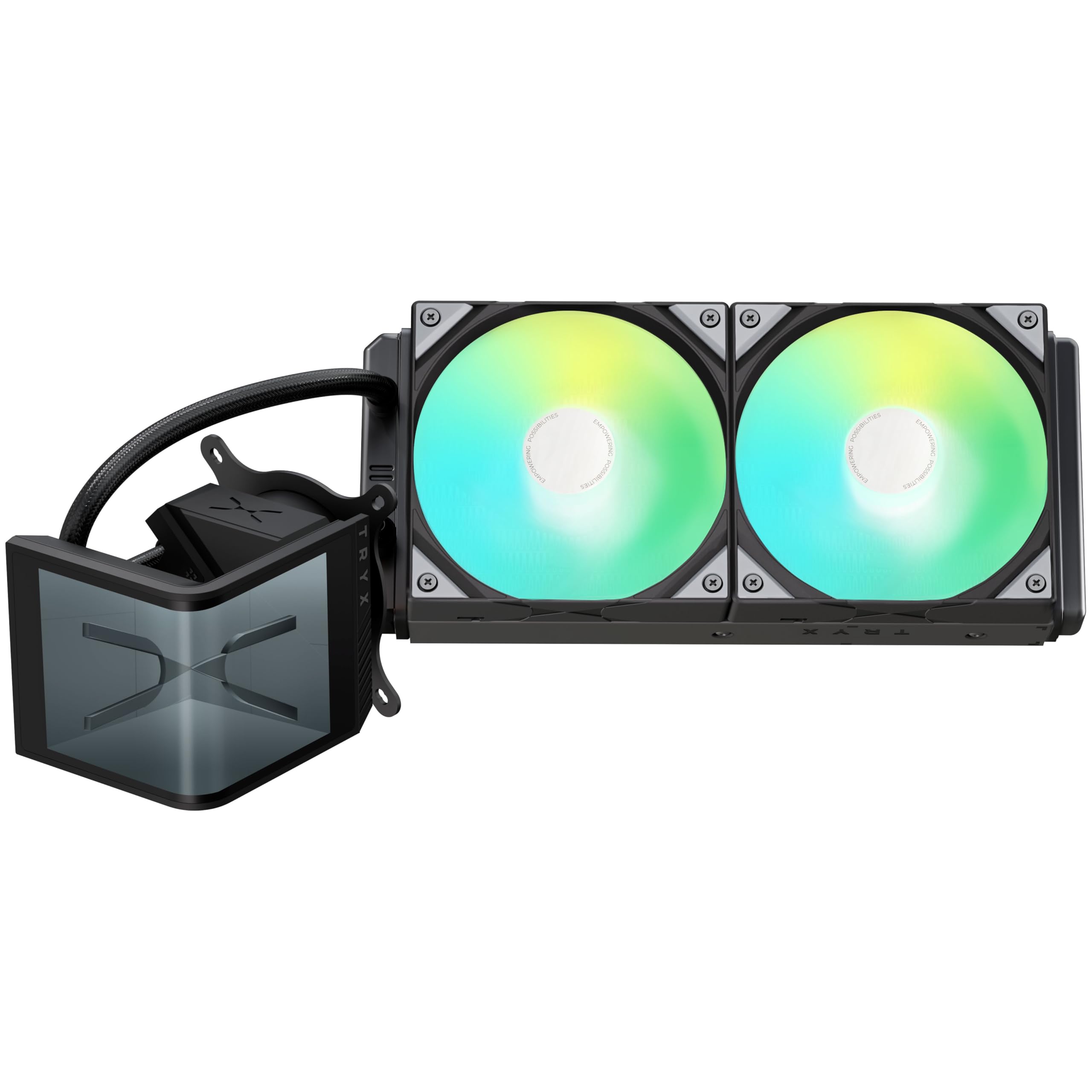 TRYX Panorama SE ARGB 240 Schwarz | 240mm AIO mit 6,5" AMOLED Display für anamorphe 3D-Effekte, mit RGB-Lüftern - für LGA 1851/1700/1200/115X & AM5/AM4