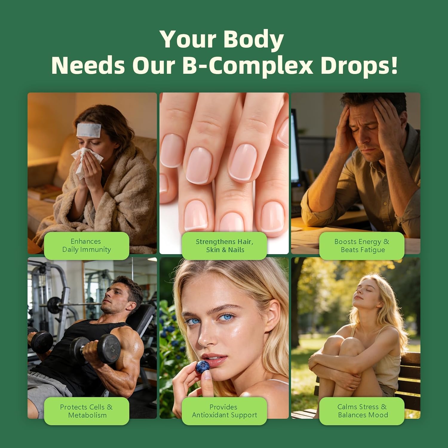 Vitamin B Complex Drops, Active B12 Methylcobalamin 5000mcg, B6, B1, B2, B5, B7, B3, Folate with Vitamin C, B12 Sublingual Liquid Fast Absorption | Boost Energy, Focus & Immunity, Vegan | 60 Servings