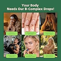 Vista 3 de Gotas de complejo de vitamina B, metilcobalamina activa B12 5000mcg, B6, B1, B2, B5, B7, B3, folato con vitamina C, líquido sublingual B12