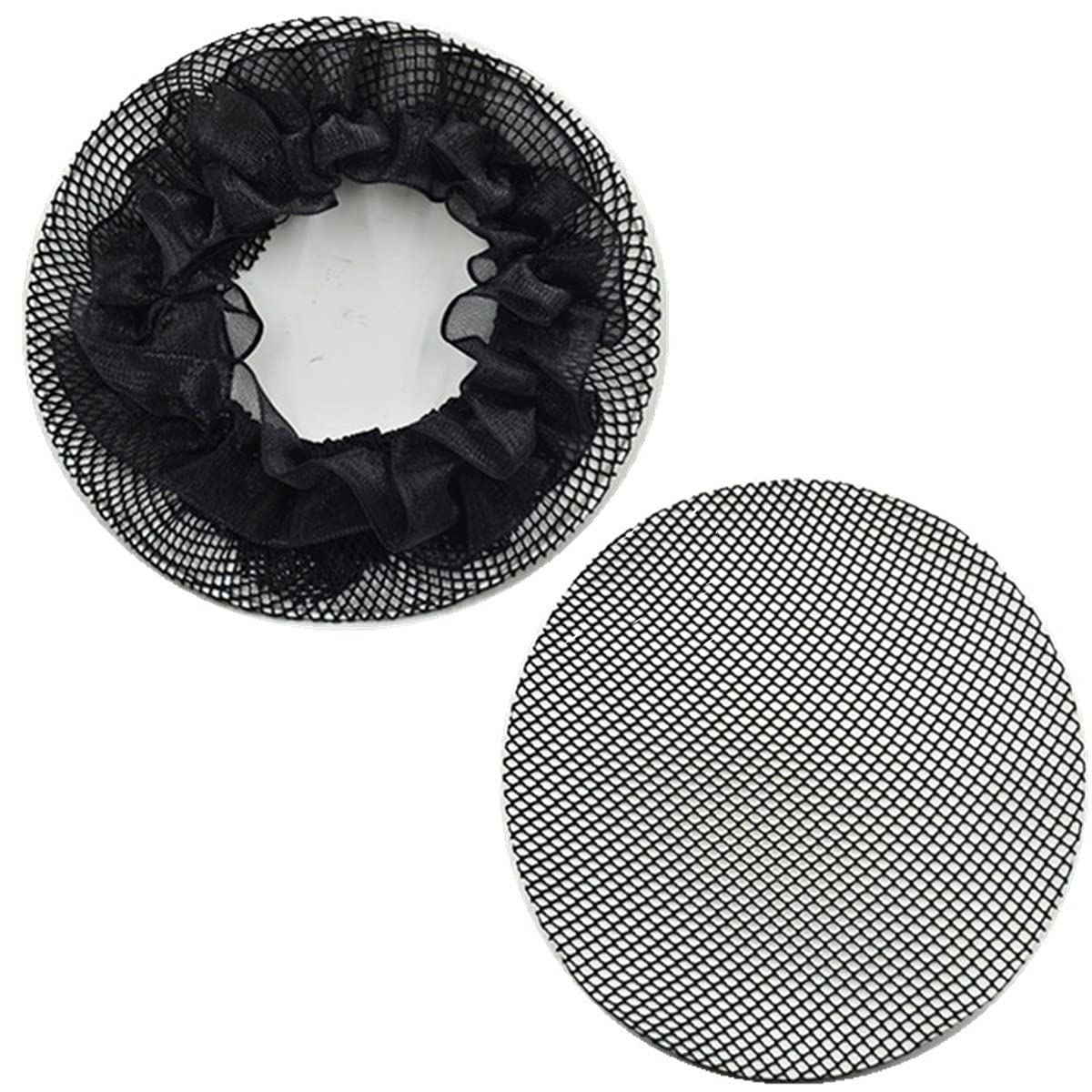 Beauteous - (Pack of 2) Hair Juda/Bun Nets Bun Cover Hair Accessories (Black)