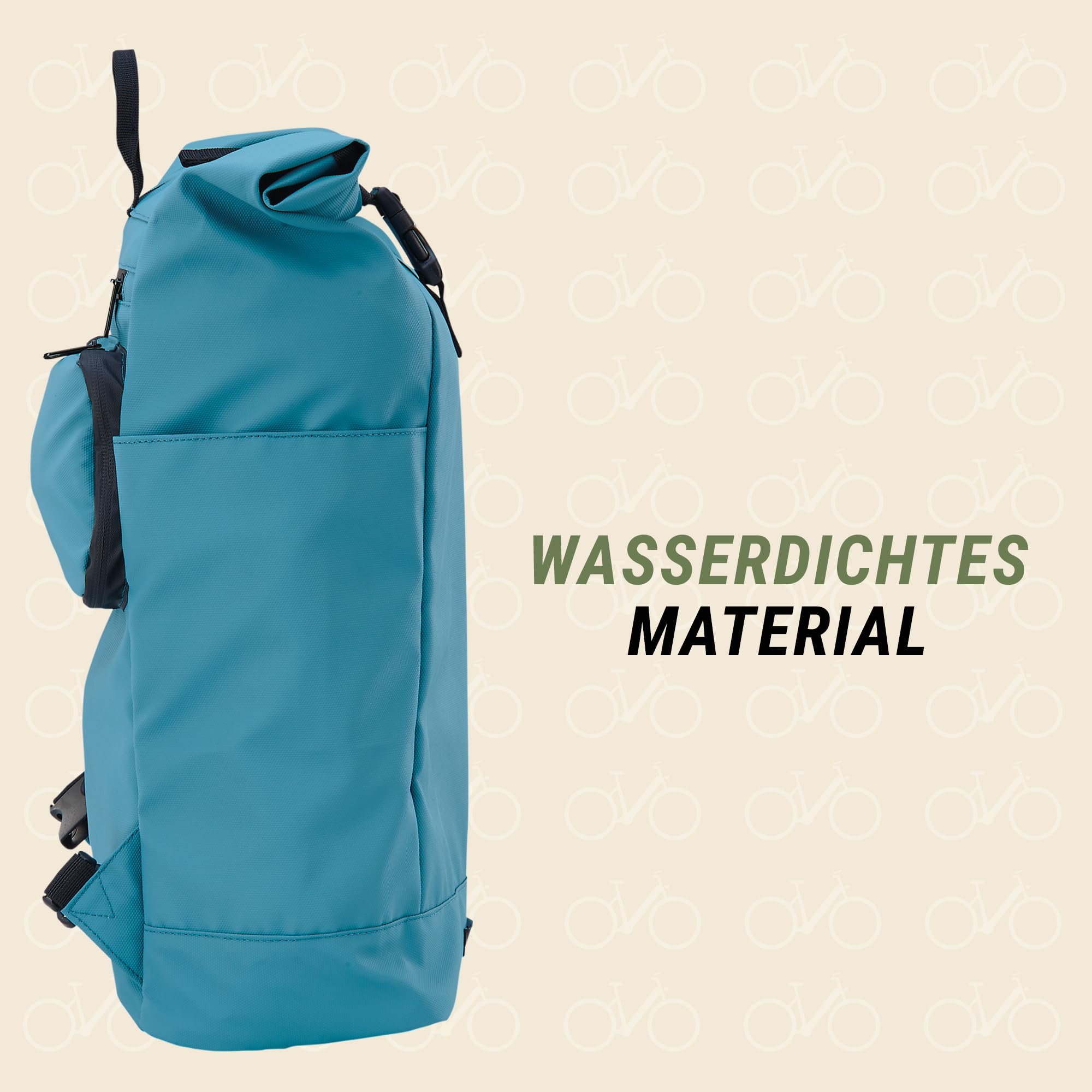Prophete Seitenpacktasche/Rucksack 16L – wasserdichte Fahrradtasche mit Rucksackfunktion, 29 x 40 x 14 cm, vielseitige Gepäckträgertasche, Farbe: blau