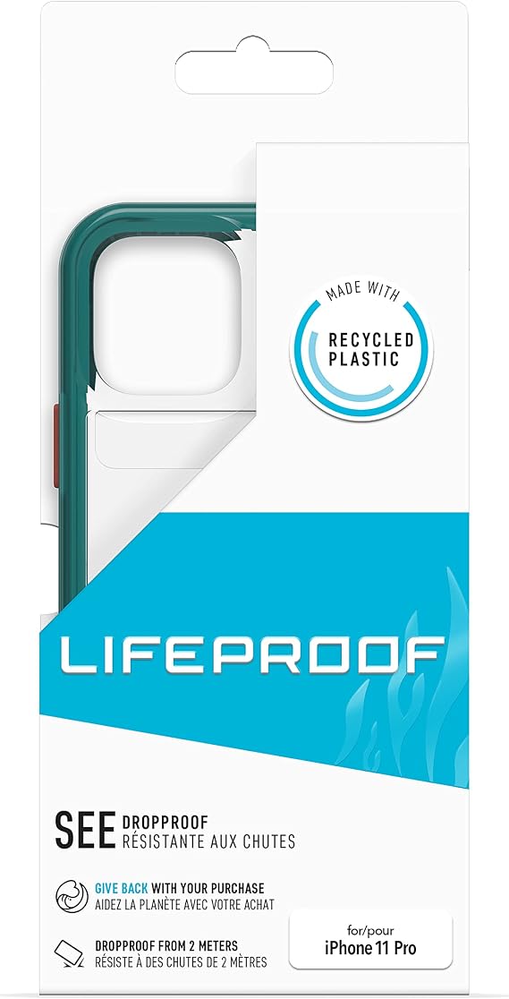 LifeProof for AppleiPhone 11 Pro, Clear and Thin Drop Proof Protective Case, See Series, Be Pacific - Clear/Green