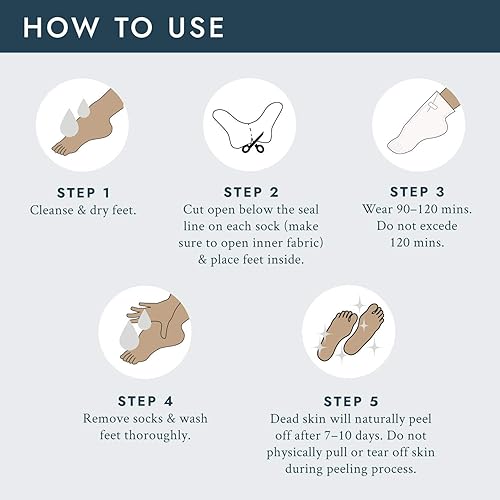 Miniatura 6 de VOESH - Calcetines exfoliantes para peeling, un par de máscaras de pies, peeling de pies, calcetines de máscaras de pies, removedor de callos de