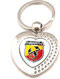 Print Corner Portachiavi in metallo argentato I Love - Abarth