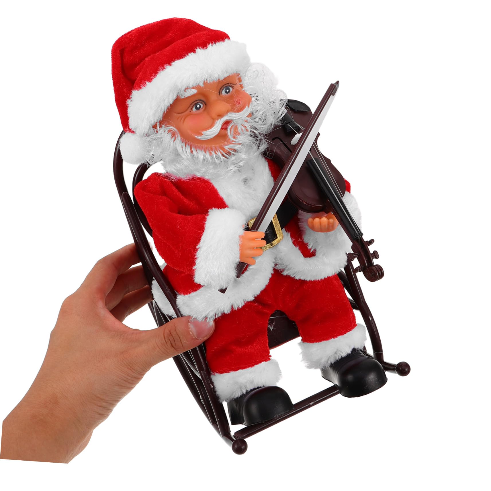 SUPVOX Juguete de Papá Noel Eléctrico con Música para Fiestas Navideñas Figura Decorativa de Papá Noel con Instrumento Musical para Repisa de Mesa