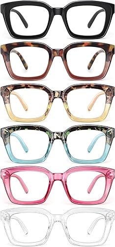 miyya Lentes de lectura elegantes para mujer, anteojos de tramposos, lectores de luz azul de gran tamaño, anteojos de ojos de moda