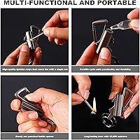 Vista 7 de KoovDem - Encendedor de llavero, paquete de 2 encendedores de queroseno de metal, reutilizable, impermeable, resistente al viento, permanente