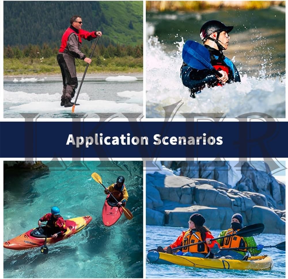 Muta stagna per kayak, mute stagne per kayak da uomo, muta stagna in tessuto impermeabile a 3 strati con lattice su collo e polsi, snorkeling in fiume