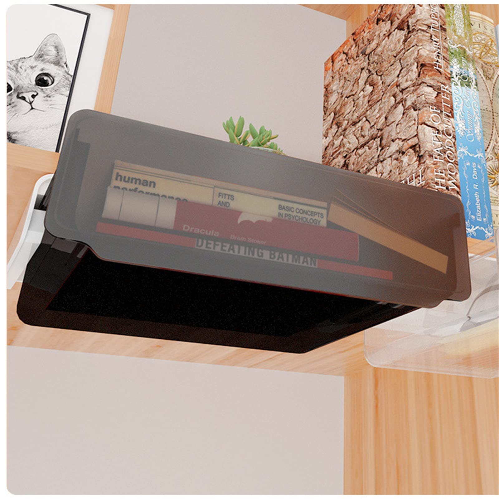 Vassoio autoadesivo per matite, organizer nascosto da scrivania per penne, telefoni, graffette e altro, soluzione ideale sotto la scrivania per casa o ufficio