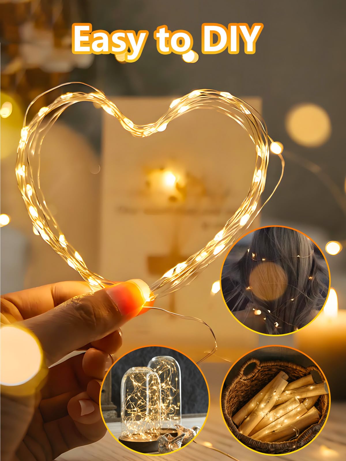 4-Pack 33FT 100 LED Fairy Lights Battery Operated with Remote & Timer, Waterproof String Lights Outdoor Indoor Bedroom Decor, 8 Mode Twinkle Lights for Girl Room Xmas Party Wedding Garden (Warm White)