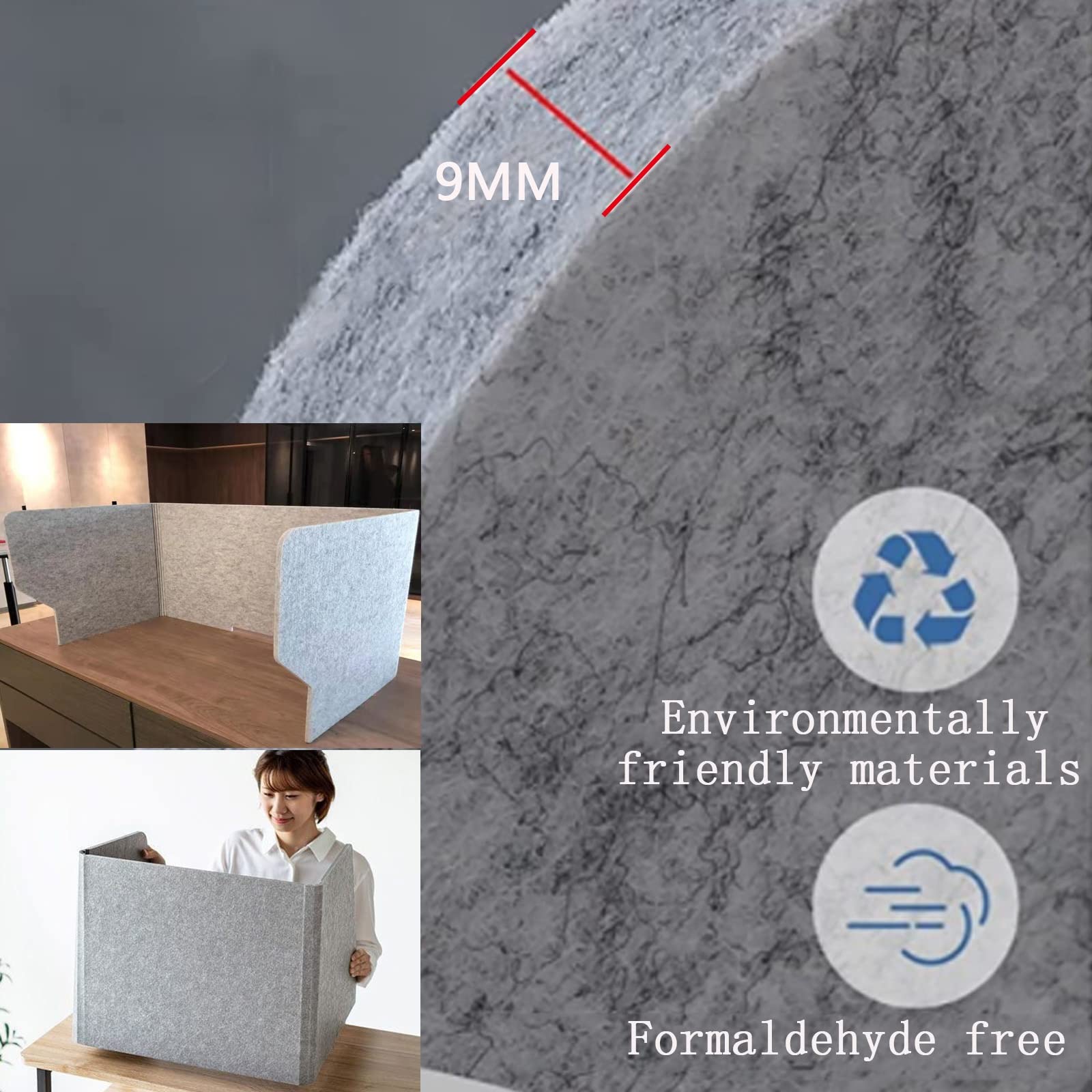 Divisori acustici per scrivania, autoportanti, Leggeri, per scuole, aule, uffici e Altro Ancora, 80 cm, fonoassorbenti, per la Privacy sul Piano di Lavoro