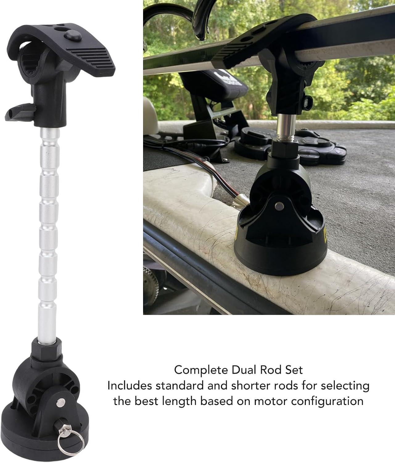 aqxreight Trolling Motor Stabilizer Mount, Adjustable Angle Aluminum Alloy High Strength Replacement for Terrova PowerDrive Electric Trolling Motors