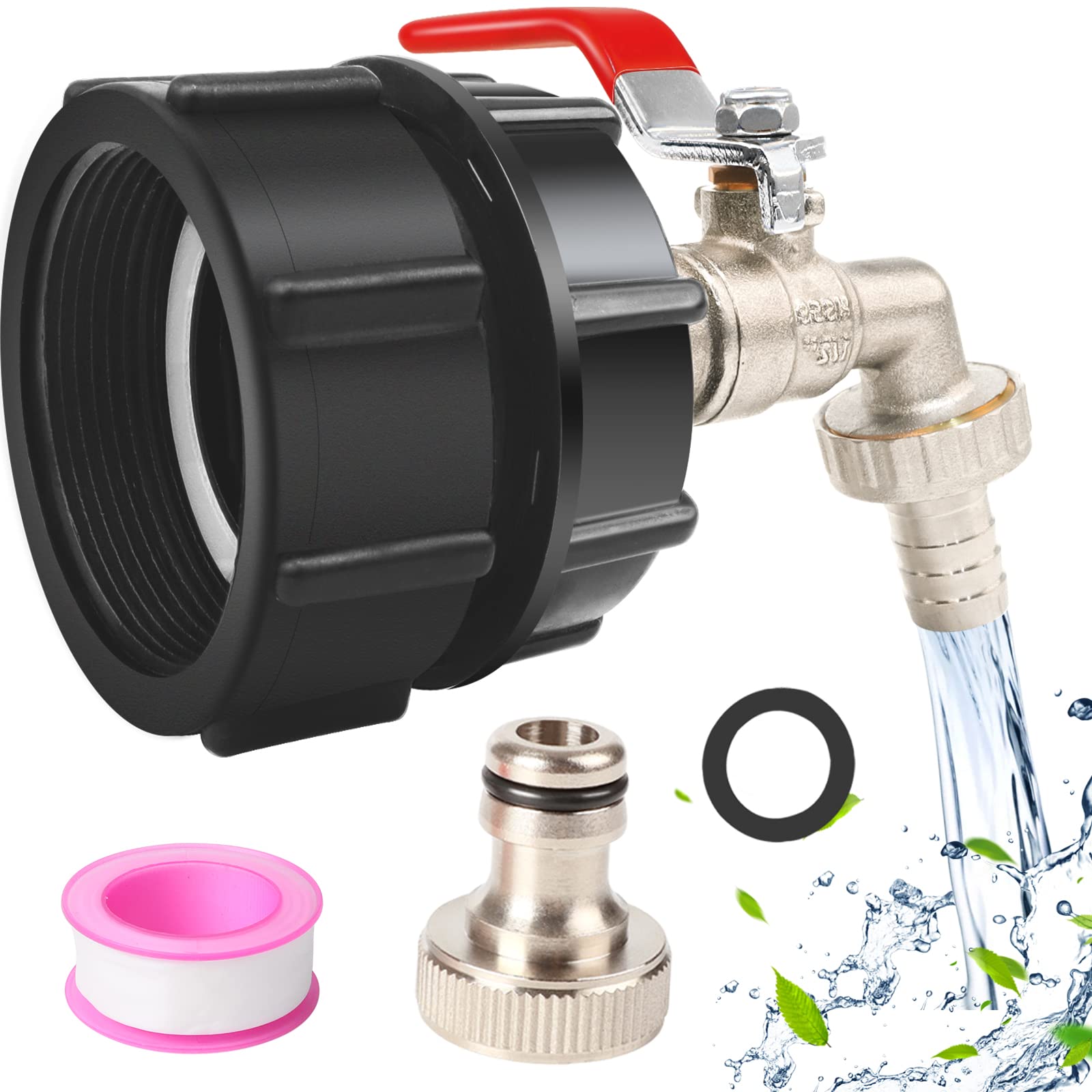 Buy IBC Tote Fittings1/2" Leakproof Brass IBC Tote Adpater 2" NPT Fine