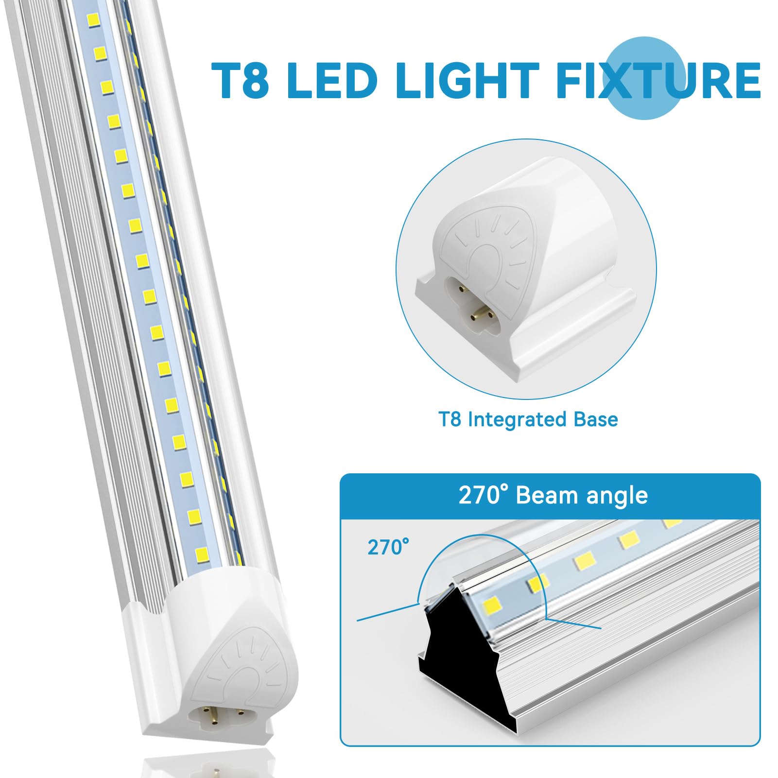 SHOPLED 3FT LED Shop Light, 30W 4000LM 5000K Daylight White, V