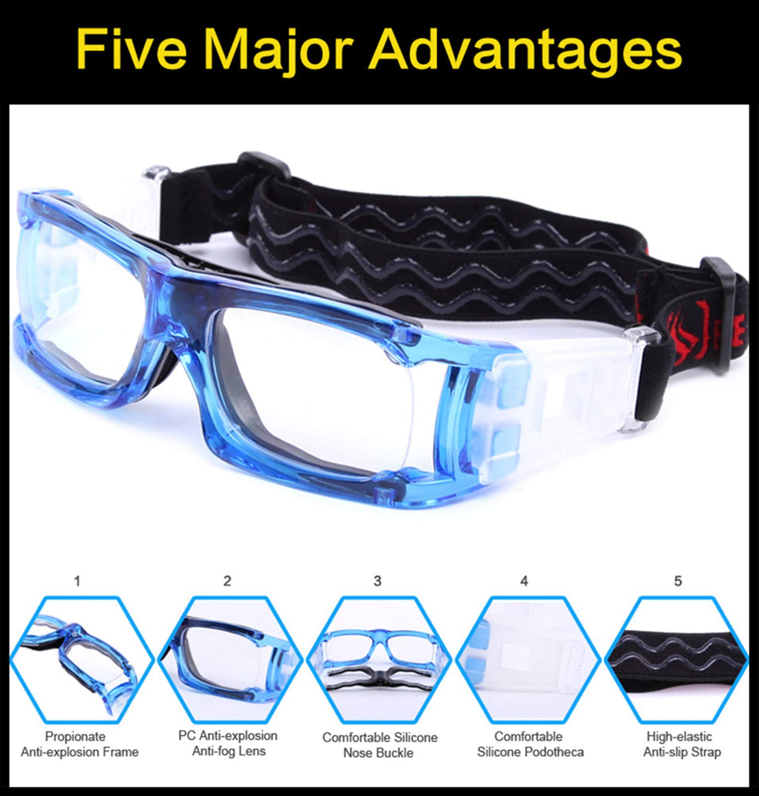 Sportbrille, Anti-Beschlag, Basketball, Dribbling, Schutzbrille für Männer und Frauen, Fußball, Tennis, Schlägerball, Brillen