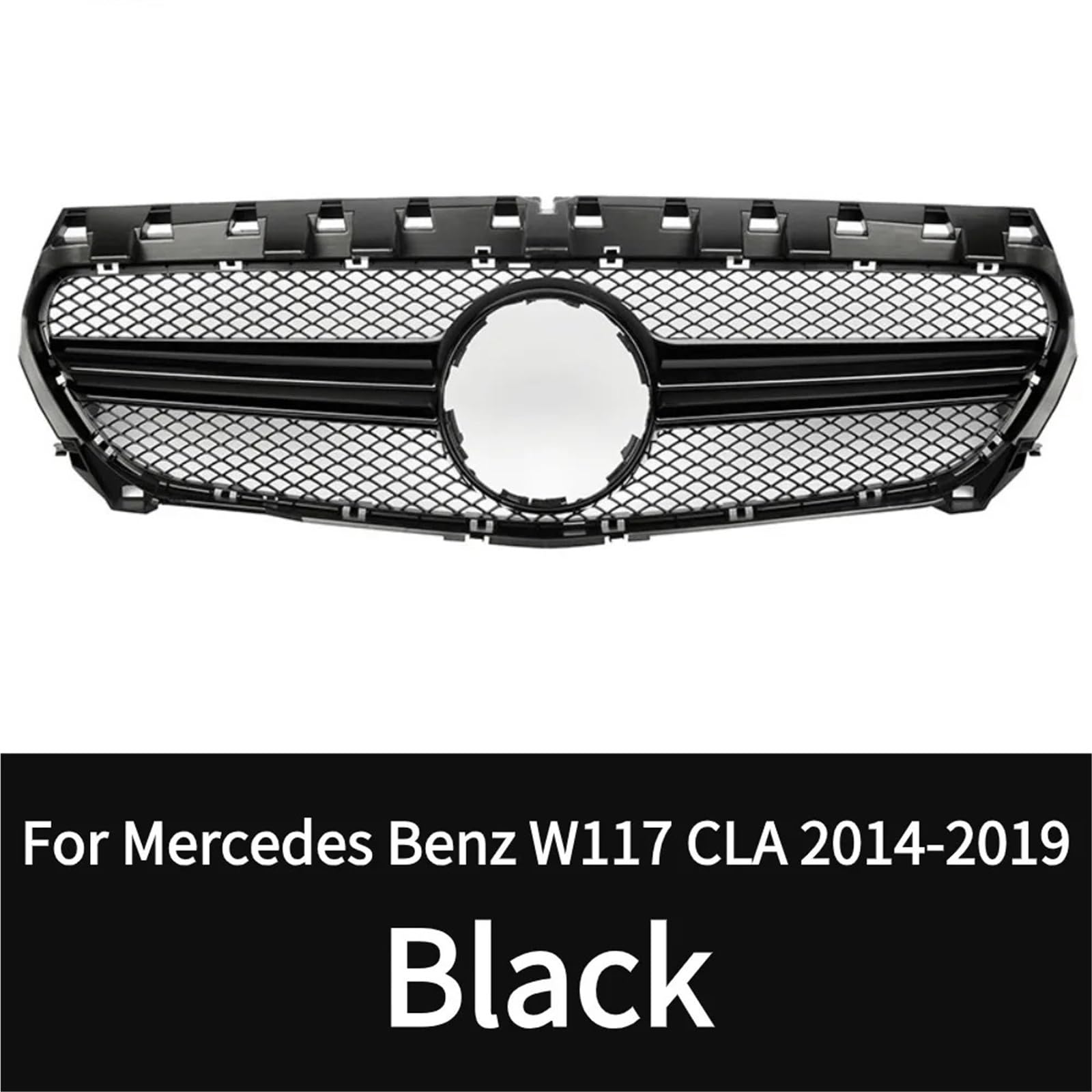 Pasuje do Mercedesa C117 W117 Pasuje do Benz CLA 2014-2019 Przedni zderzak Grille Inlet Grill GT Diamond Tuning Facelift osłona chłodnicy(WHITE)