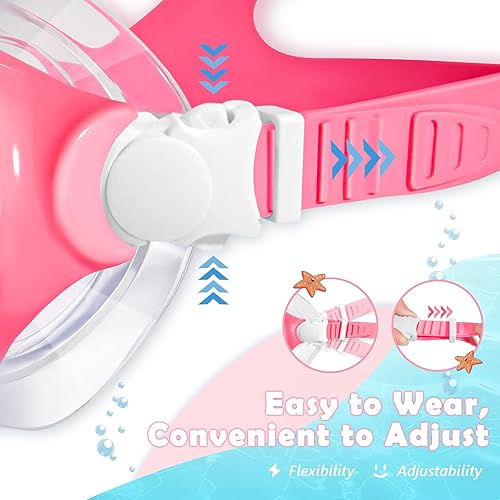 Miniatura 5 de Freela 2 Pack Kids Swim Goggles Mask for Boys Girls 3-14, Tempered Glass Lens 180 HD View with Nose Cover for Pool Beach