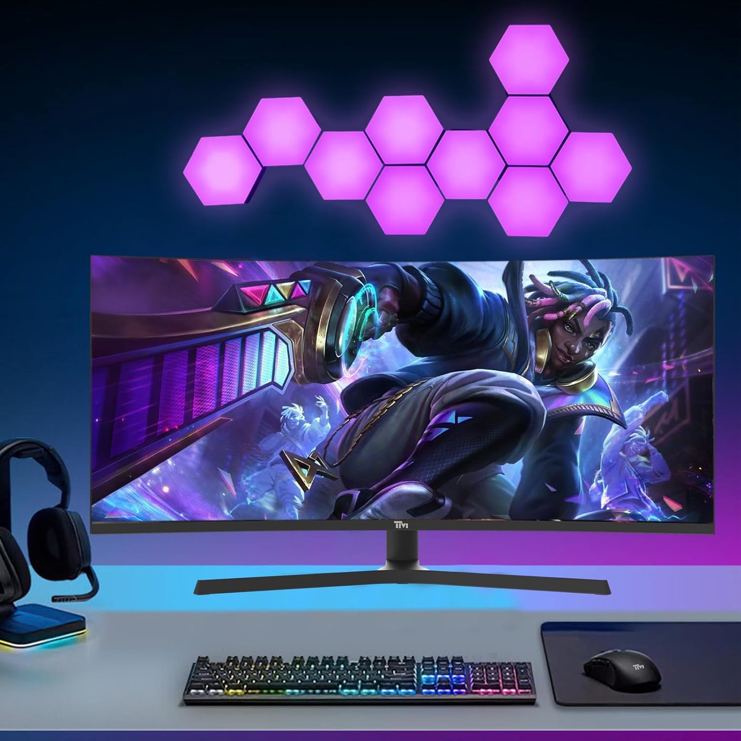 Twisted Minds Monitor da Gioco Fast IPS Display 34'' - Risoluzione 2560 x 1440 QHD, Frequenza Aggiornamento 165 Hz, Rapporto d'Aspetto 21:9, Tempo di Risposta 1ms - Nero (TM34RWA)