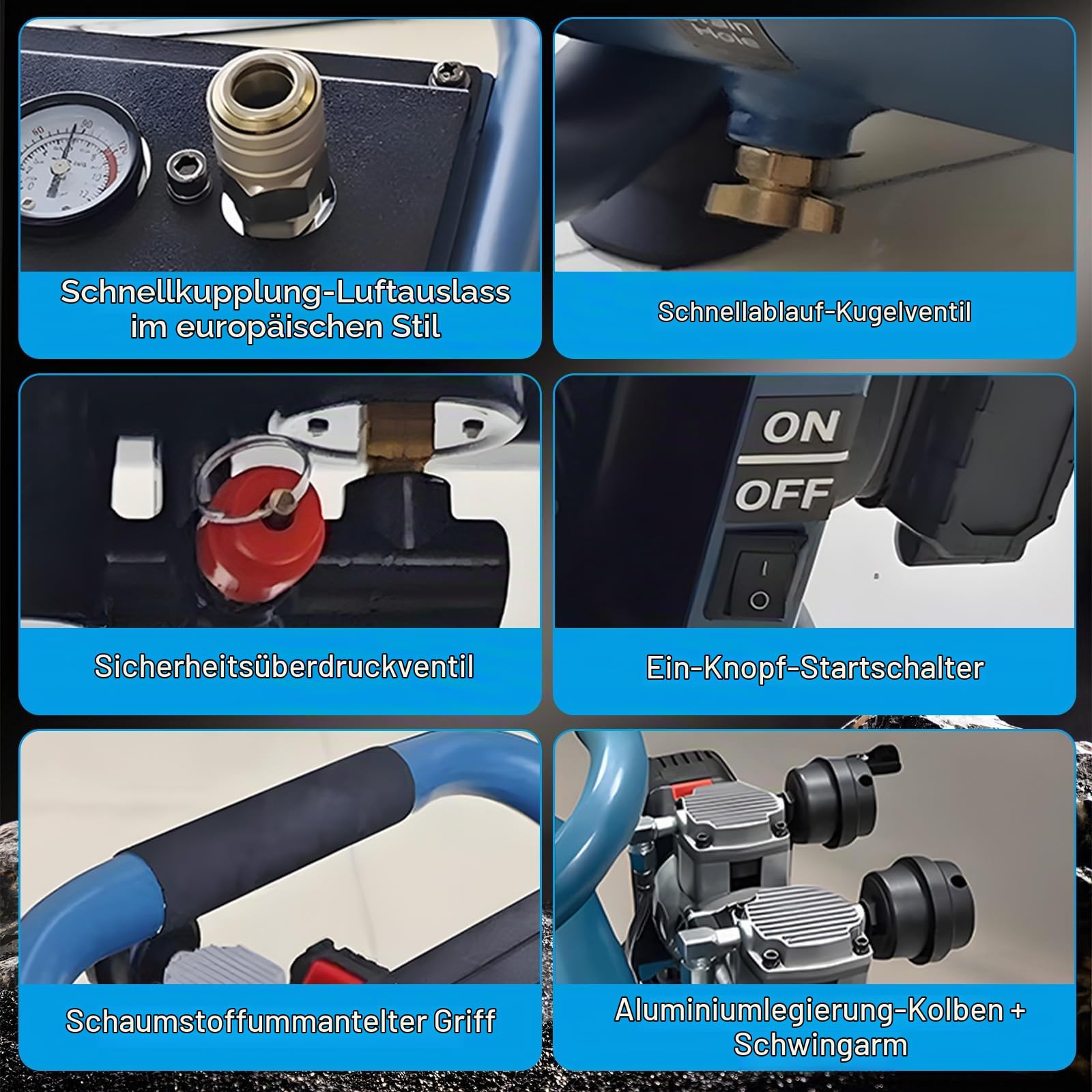 Akku Kompressor Druckluftkompressor für Makita 18V Akku, 9L Luftkompressor