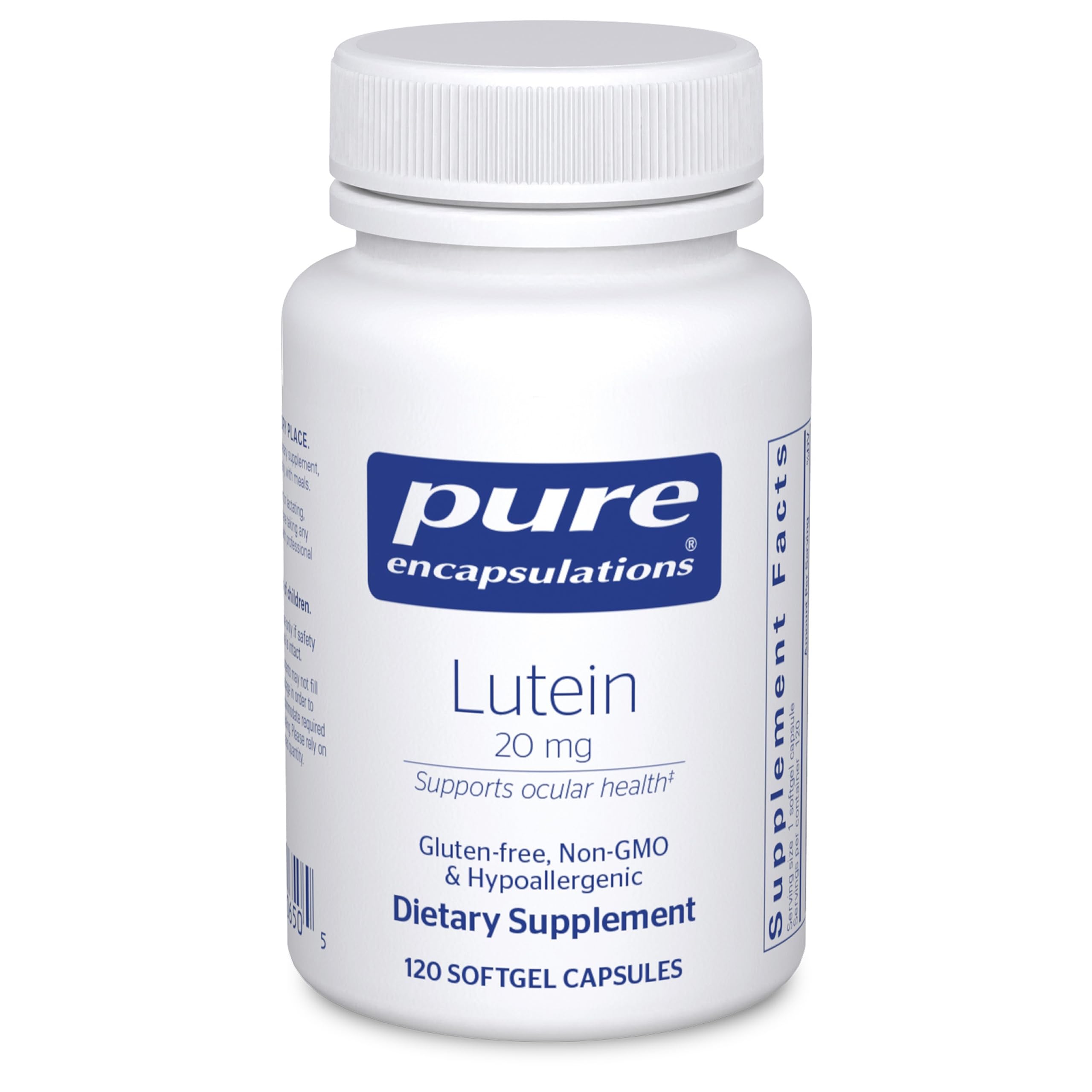 Pure Encapsulations Lutein 20 mg, 120 Softgel Capsules 120 Count (Pack of 1)