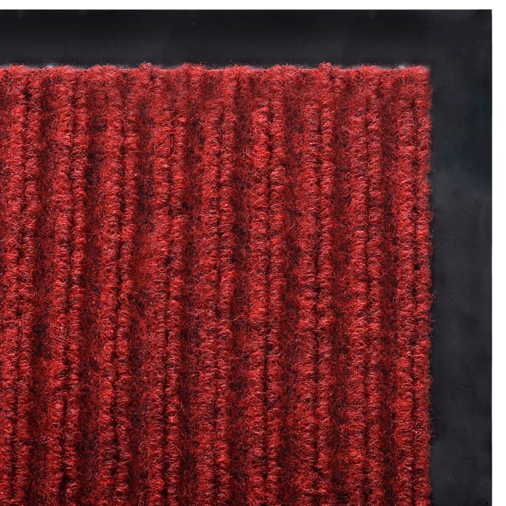 Felpudo de PVC rojo, 117 x 220 cm, con parte inferior antideslizante, alfombrilla de retención de suciedad para entrada y oficina, alfombra de suelo duradera, fácil de limpiar y flexible