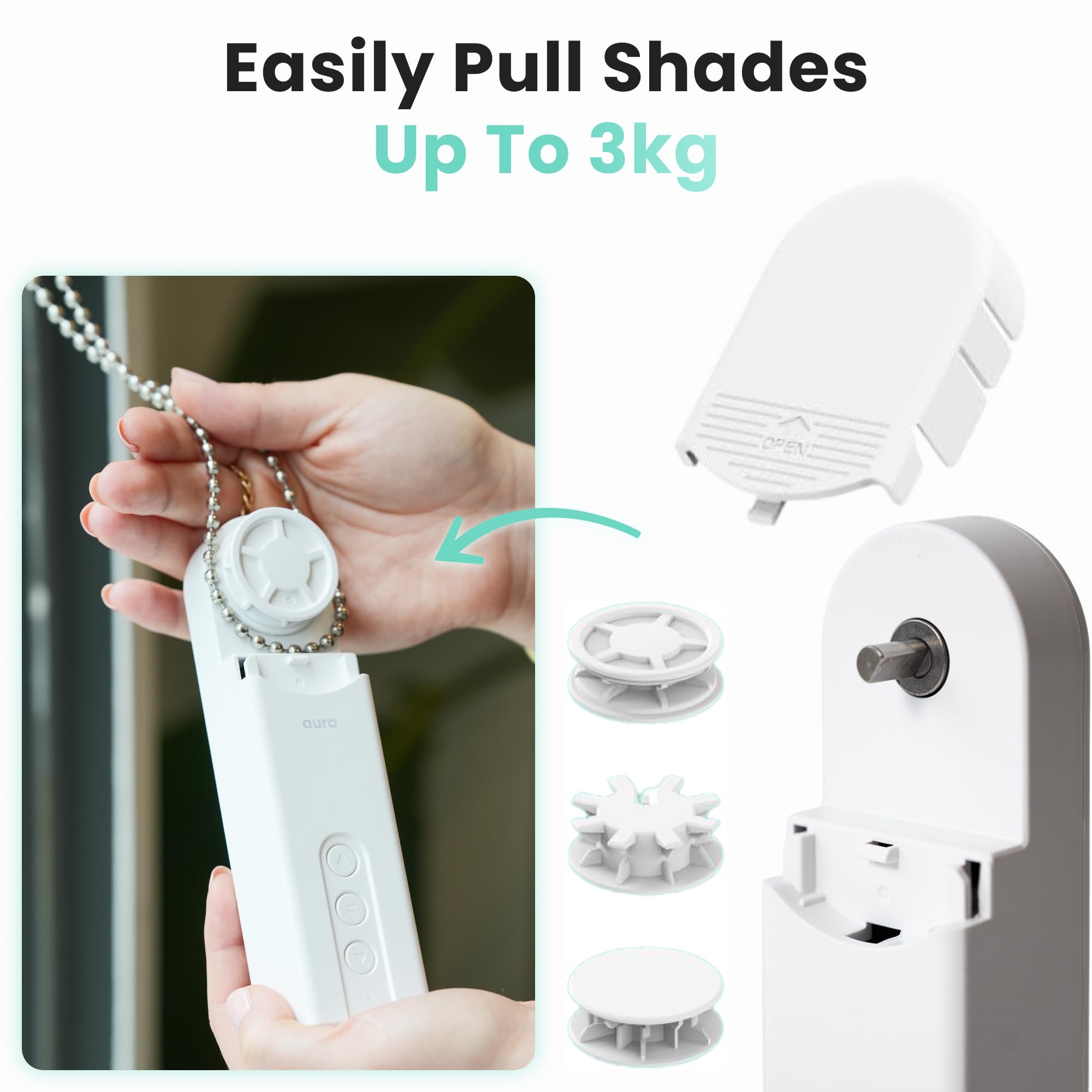 Aura Motor for Roller Blinds, Smart Shade, 19W x 5H cm - Image 4