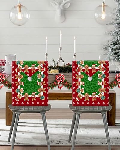 Fundas para sillas de comedor de Navidad de invierno, 6 unidades, fundas para respaldo de silla, fundas lavables para sillas de cocina para