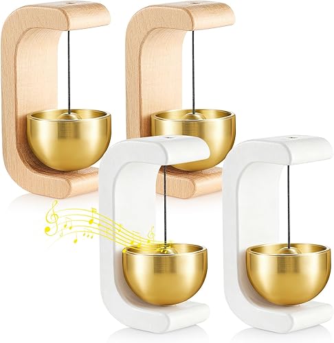 Vista 8 de Zonon 2 Piezas Campanillas de Viento Magnéticas de Madera Timbre Decoración Campana de Comerciantes para Apertura de Puerta Forma de C para Regalo