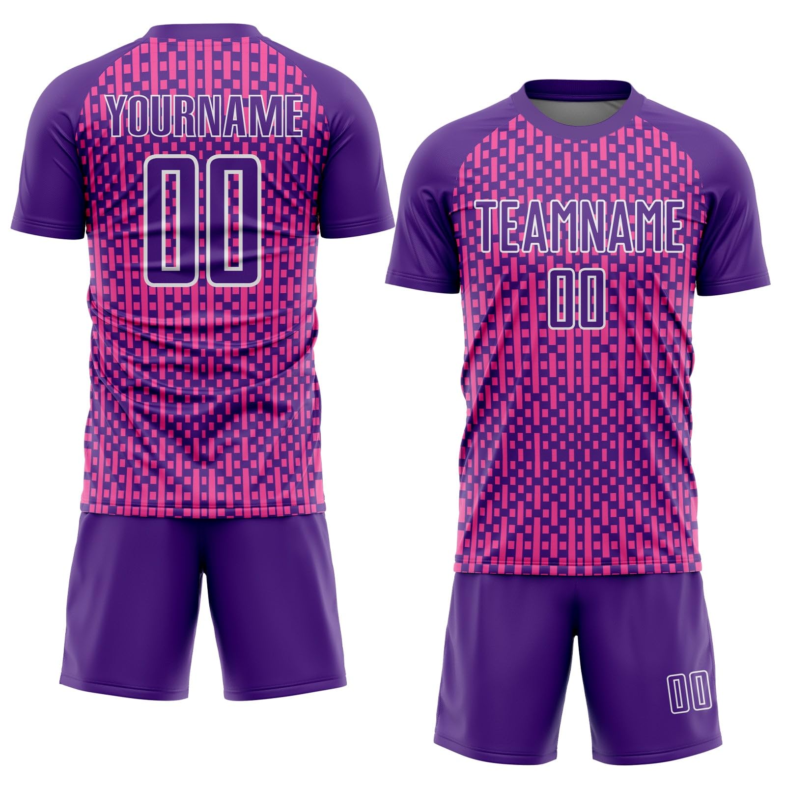 Generic Custom Soccer Jerseys for Men Women Youth Kids Purple White Personalized Soccer Jersey Printed Name Number Logo Mens Clothing