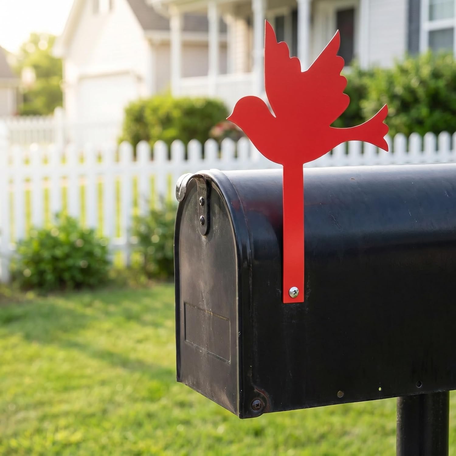 Abaodam Bird Shape Mailbox Flag Replacement Metal Mailbox Decor Ornament for Outdoor Sign Decoration for Metal Wood Brick Stucco Surfaces 9.84 X 5.35 X 0.19 in