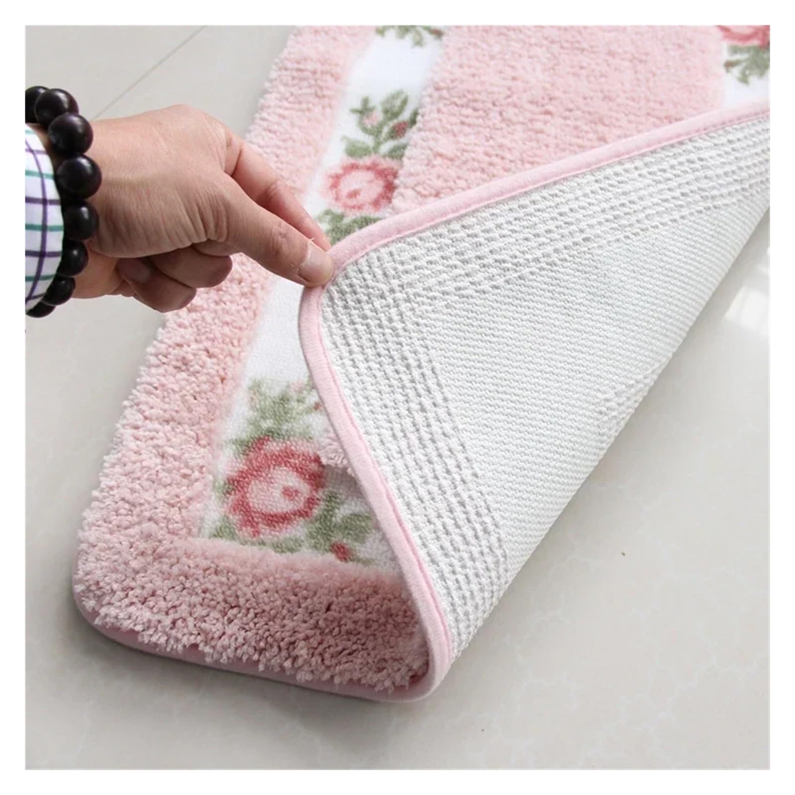 Lot de 3 tapis de bain de style pastoral pour salle de bain, cuisine, cuisine, salle de bain, toilettes, tapis de sol (3 pièces, 40 x 60 cm)