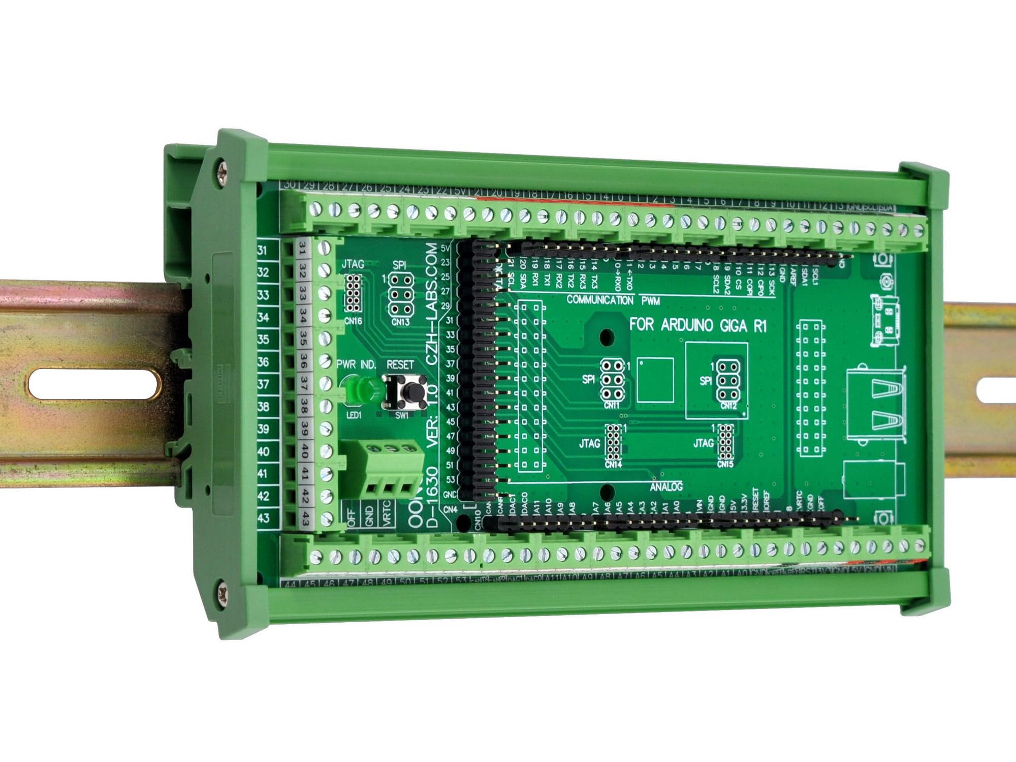 Modulo adattatore morsettiera per Arduino GIGA R1 WiFi, guida DIN o montaggio a vite, scheda breakout GPIO, versione standard