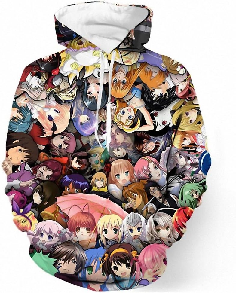 Kebyin Females Characters Anime Hoodies Men Women Autumn Winter Pullovers Tracksuit 3D Printed Hip Hop Hooded Sweatshirt Dropship Hoodies Men L