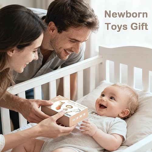 Miniatura 7 de Sonajeros para bebés, juguetes de dentición de 3 a 6 meses, juguetes para bebés de 0 a 6 meses, juguetes sensoriales para bebés recién nacidos,