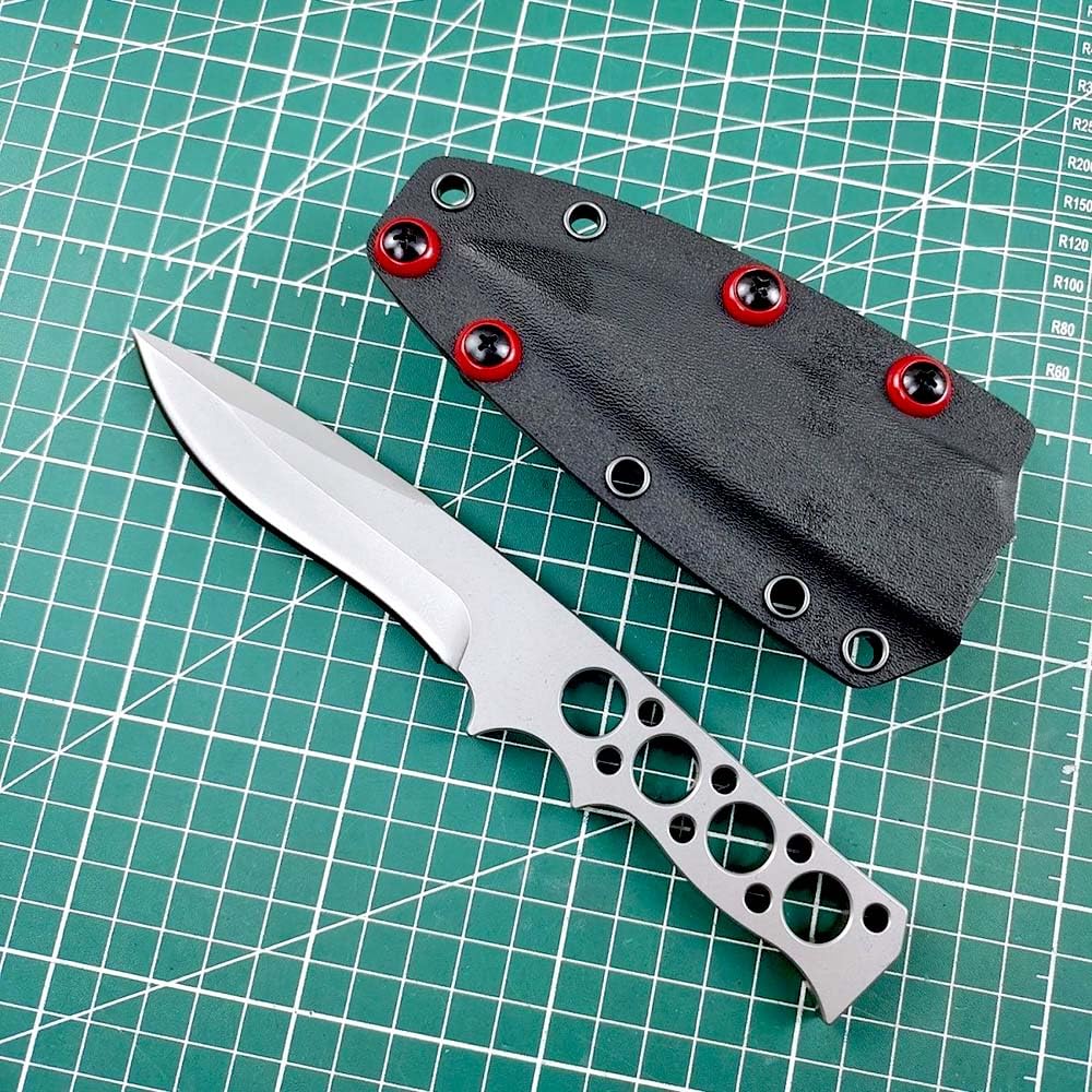 Festes Gegen Full Tang messer Edc Outdoor Jagdmesser Feststehende klinge tanto, gegen Einhandmesser, Gerade scharfe edelstahl messer DC53, survival neck knife, Gürtelmesser mit Kydex scheide, 21 cm