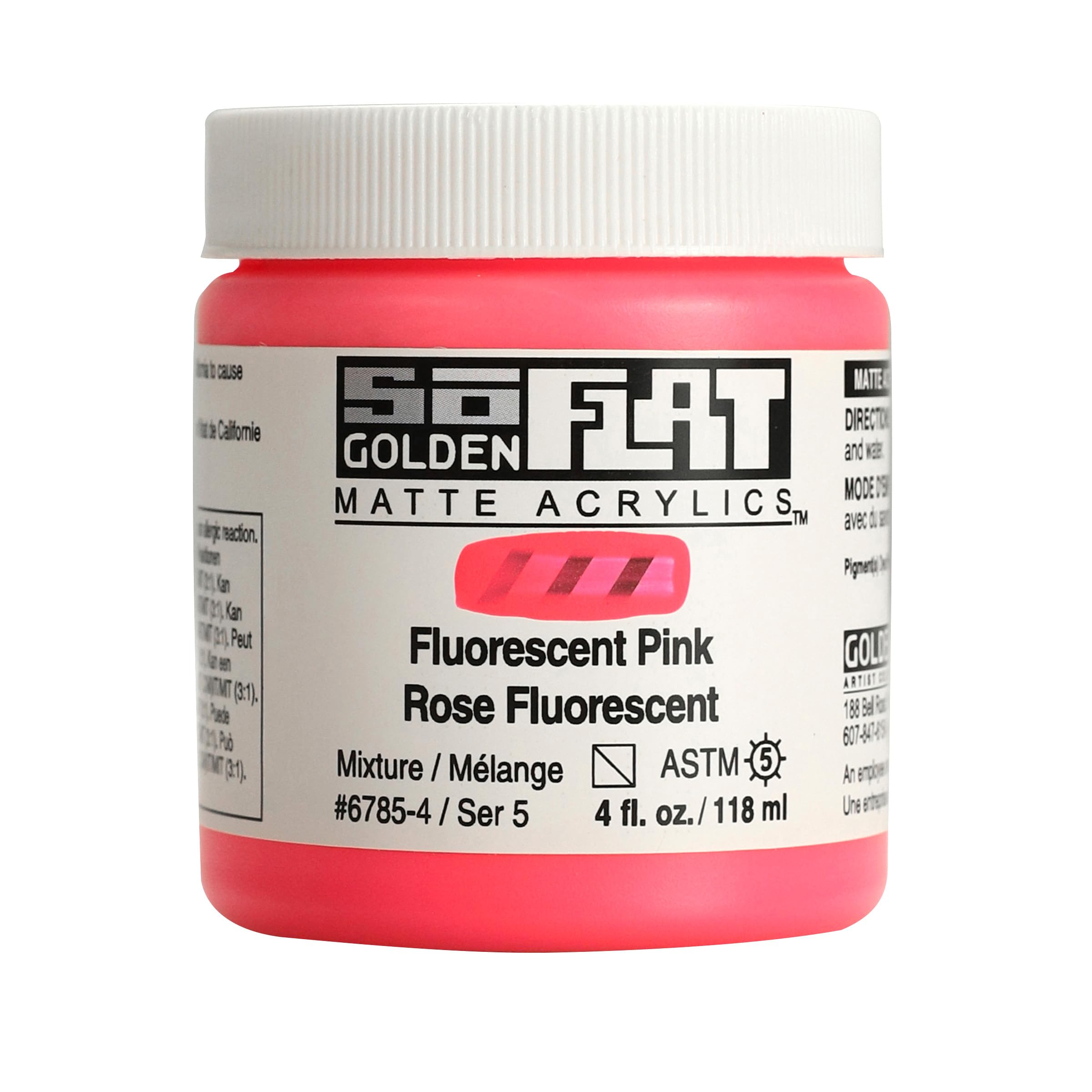 Golden Fluorescent Pink : Soflat : Matte Acrylic Paint : 118Ml :