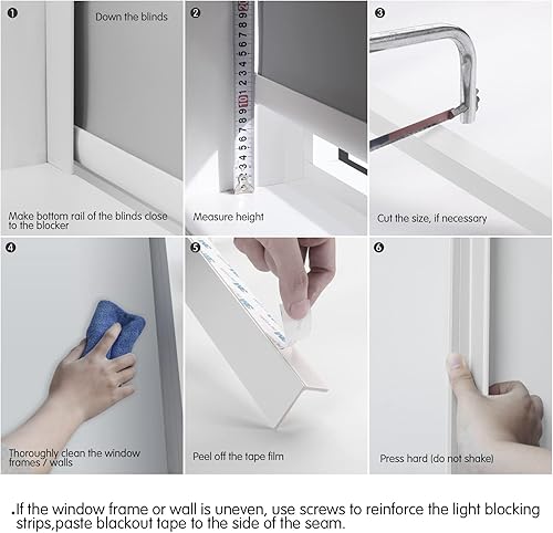 Miniatura 6 de ACMEART Bloqueadores de luz opacas, canal lateral de PVC para persianas y persianas, pistas laterales fáciles de instalar para persianas opacas,