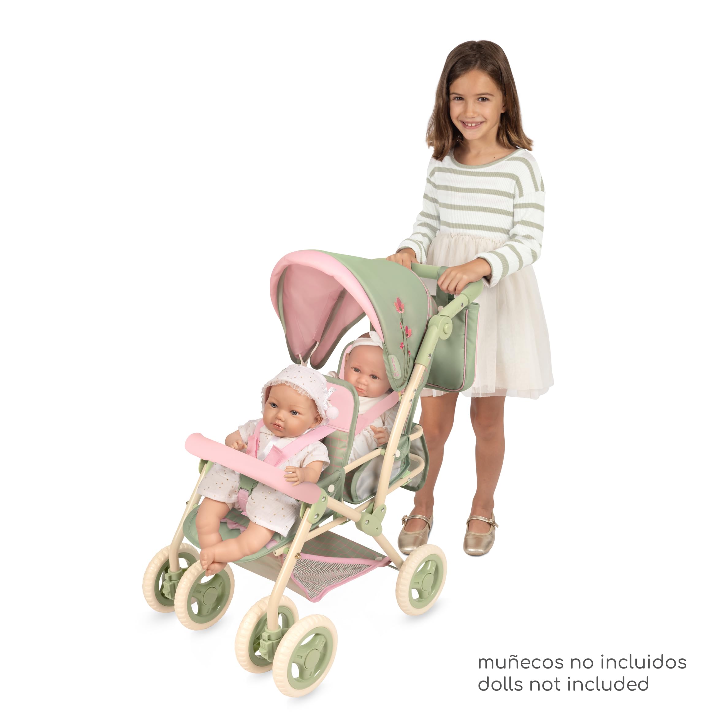 Carro de Muñecas Silla Gemelar Plegable con Bolso Botanic DeCuevas 90368