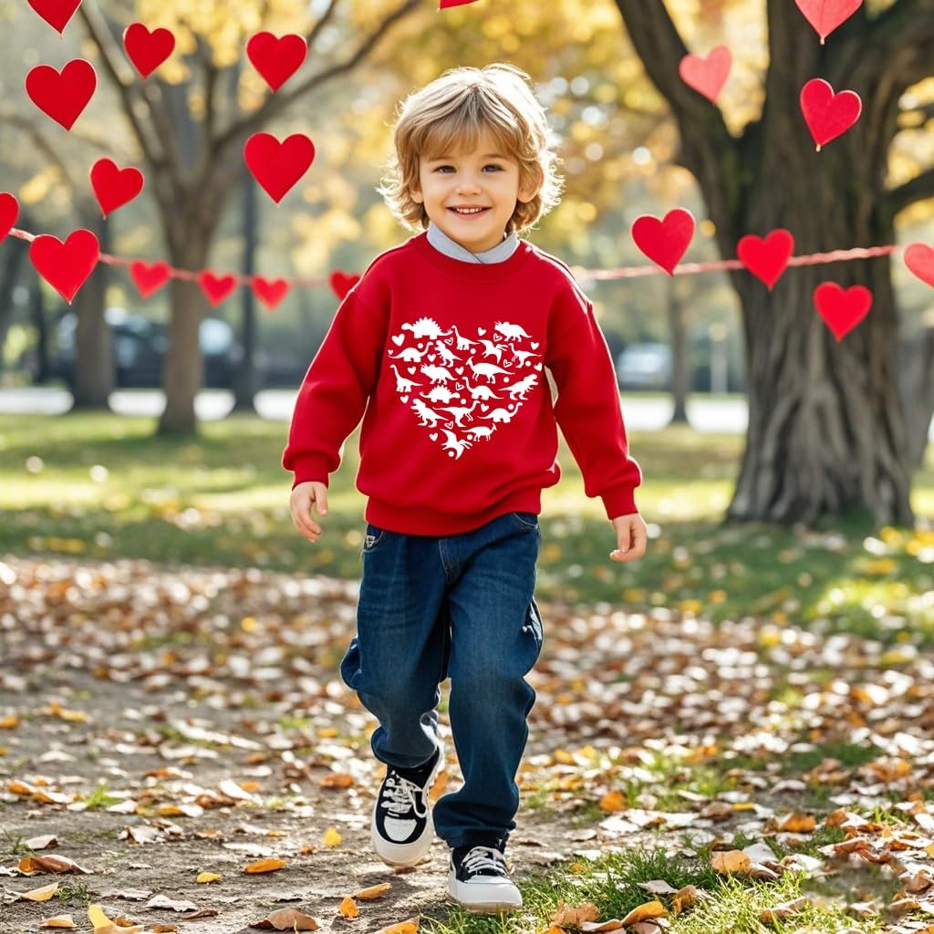 Kids Valentines Sweatshirts Toddler Boys Girls ABC I LOVE U Heart Graphic Shirt Toddler Long Sleeve Outfit Tops - Image 2