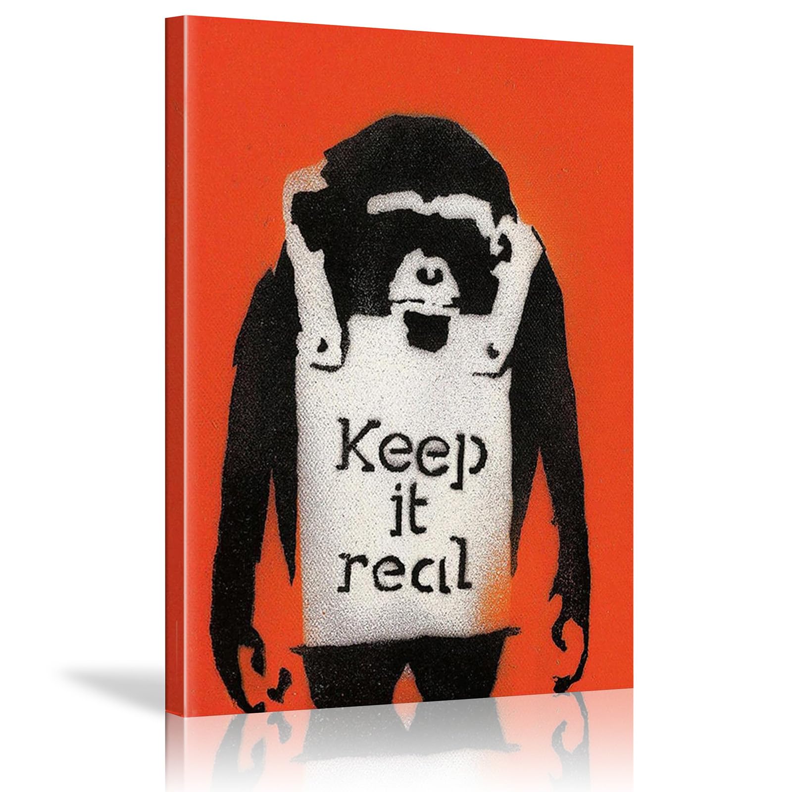 DQTUYIOP Banksy Canvas Wall Art for Living Room Stay Authentic 60x90cm Inner Frame Vintage Graffiti Street Walls Painting Prints Modern Pop Art Posters Inspirational Artwork