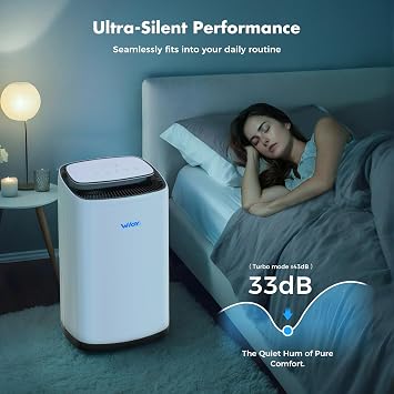 80 Pint Dehumidifier for Basement, 50 Pint DOE, Drain Hose, 5000 Sq Ft | 80 pint max, 50 pint DOE basement dehumidifier; app control, turbo mode, 8L tank, washable filter and continuous drain hose.