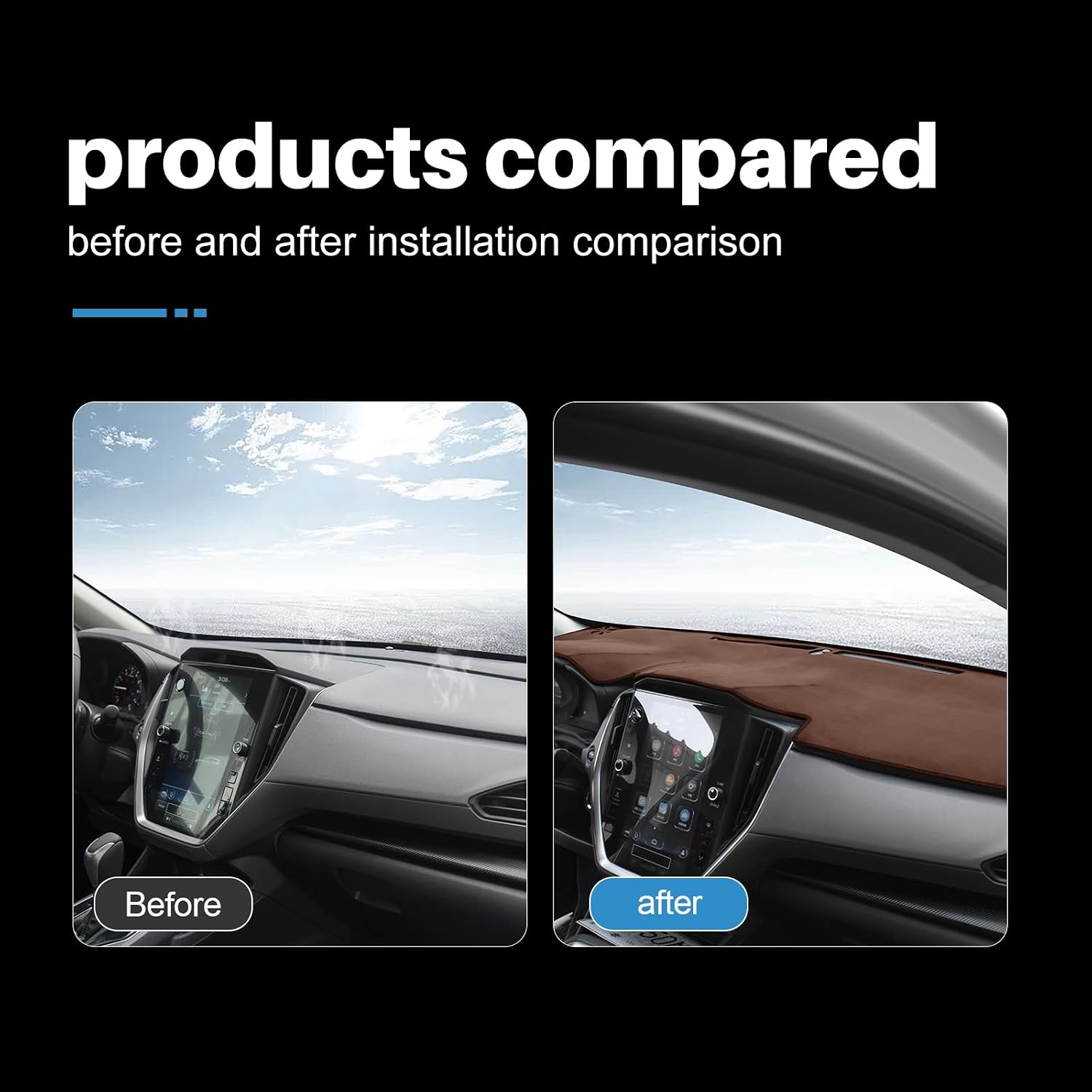 KUNGKIC for 2023 2024 2025 Subaru Crosstrek Base/Premium/Sport/Limited/Wilderness Dash Board Protecter Cover Dashboard Mat Pad Flannel Carpet Interior Accessories