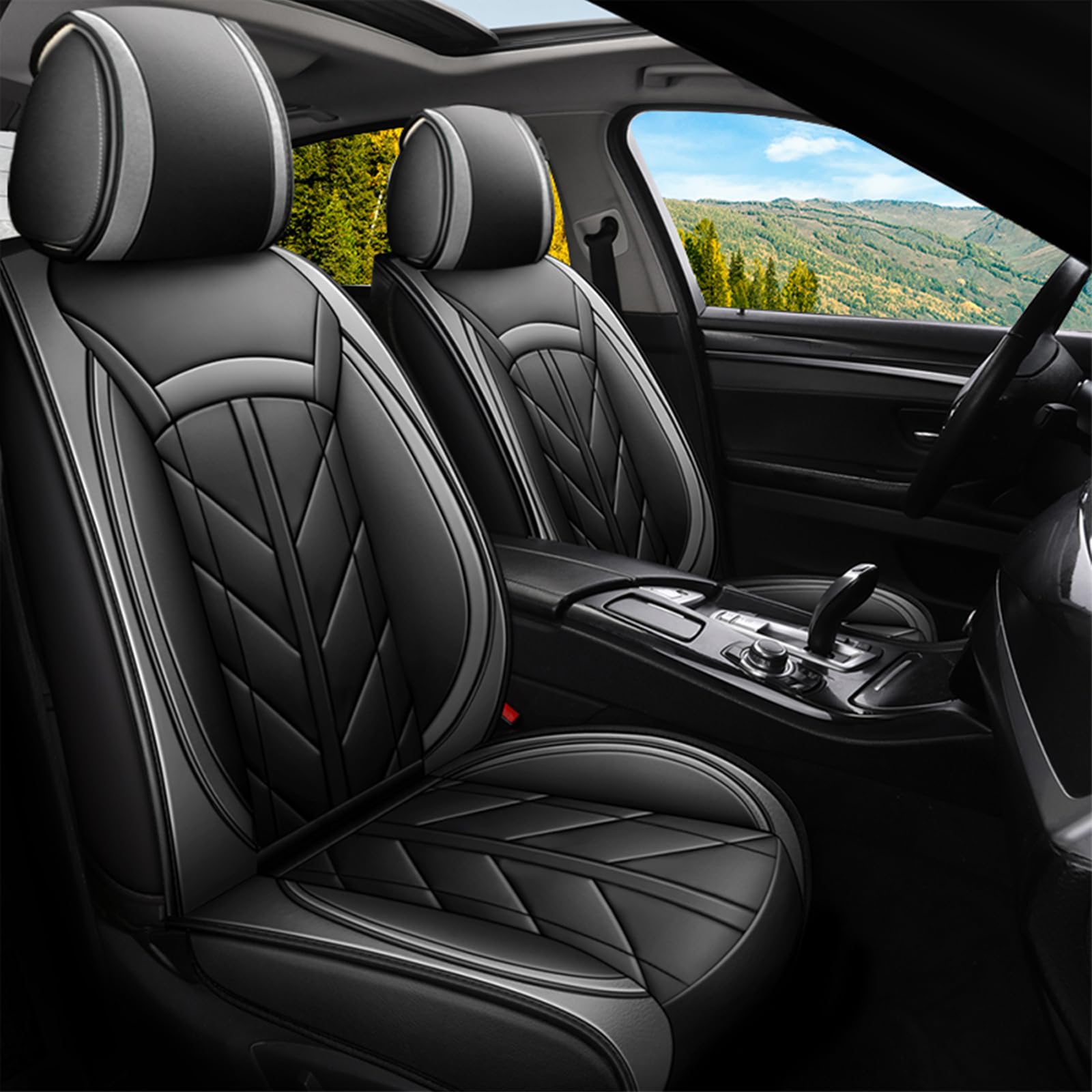 JOYOTO 5pcs Seat Covers (Black & Grey)