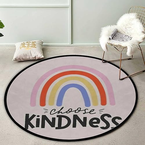 Miniatura 3 de Alfombra redonda de 36.2 pulgadas, alfombra de área para guardería, antideslizante, absorbente, tela de poliéster duradera, suave, alfombra para
