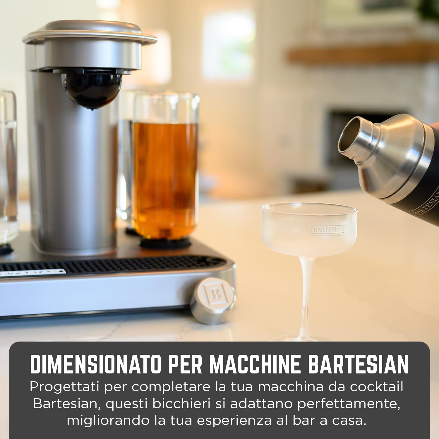 Bartesian Bicchiere Coupe – Bicchieri per Cocktail & Mocktail, Bicchieri da Bar per Cocktail Classici senza Ghiaccio, Bicchiere per Martini, Manhattan, Cosmopolitan, Daiquiri, 207 ml, Set da 2